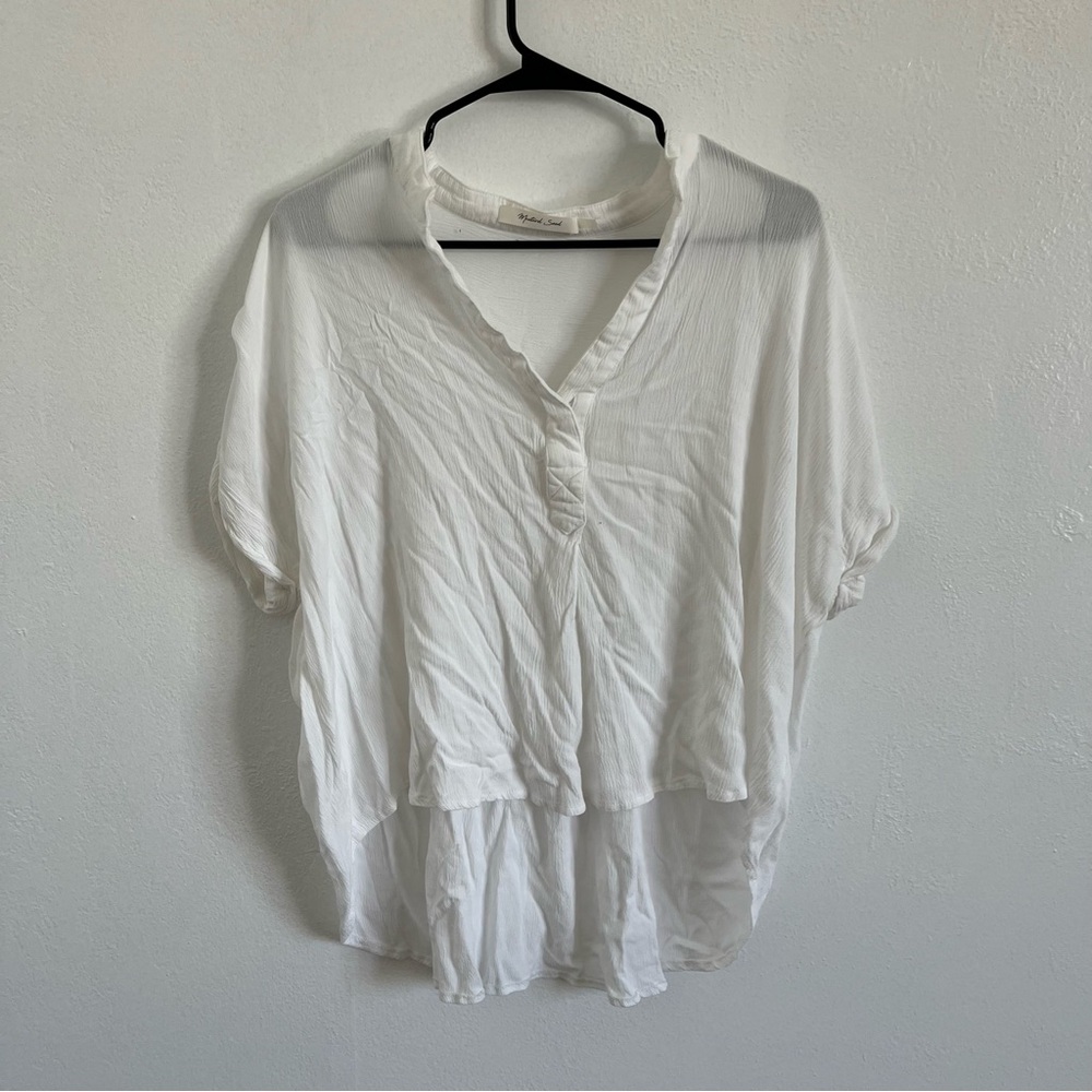 Mustard Seed White V-Neck Blouse